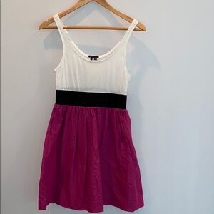Theory Colorblock Dress White Black Magenta